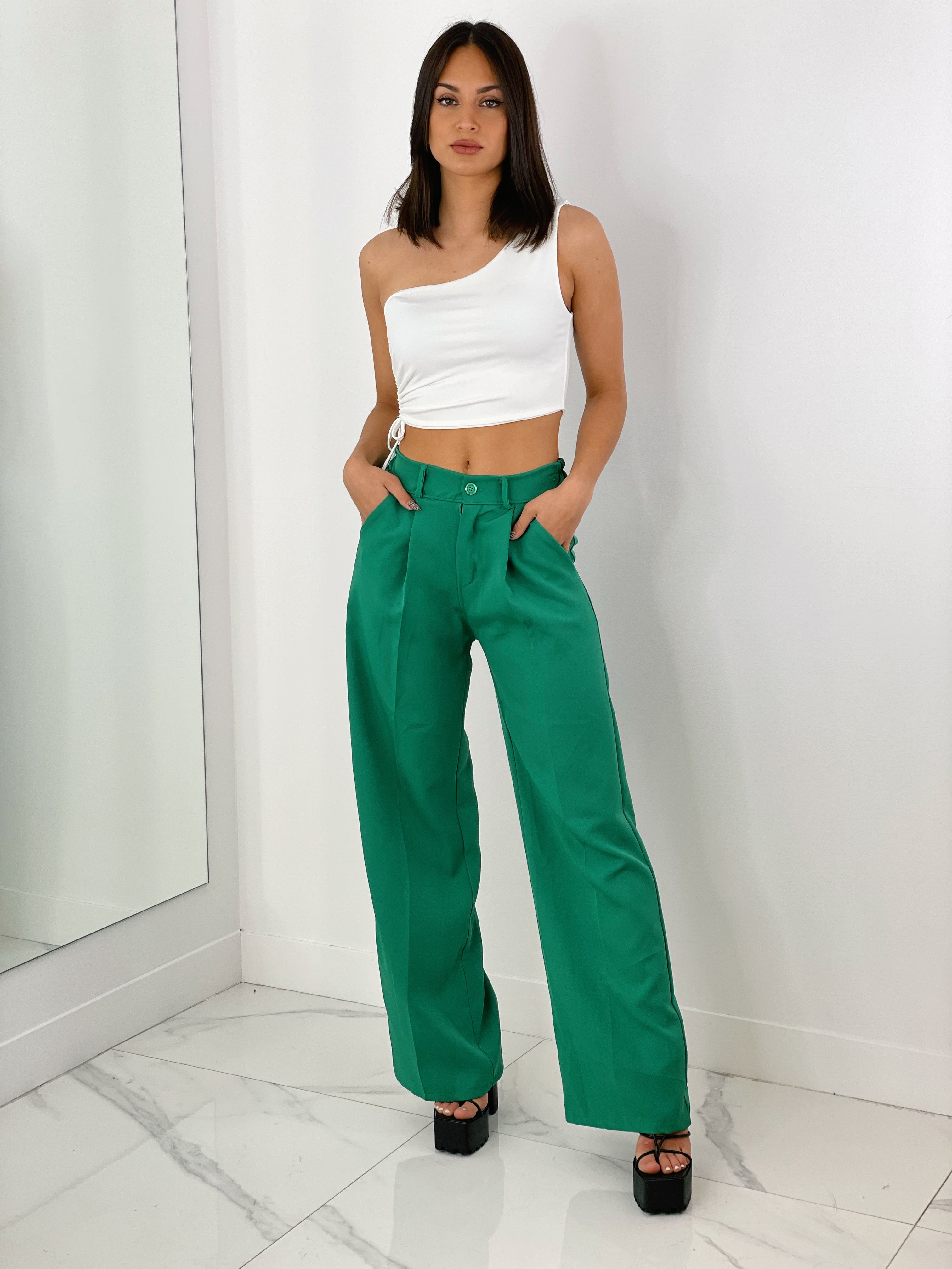 Pantalon discount palazzo plissé